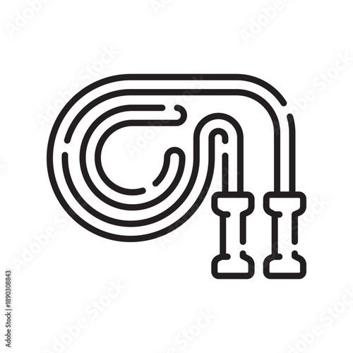 jump rope black line icon.