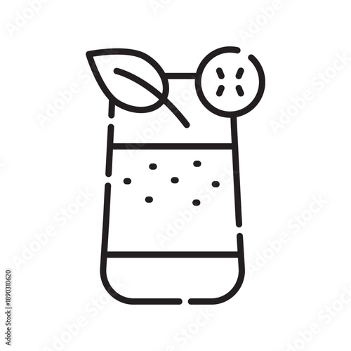 smoothie black line icon.