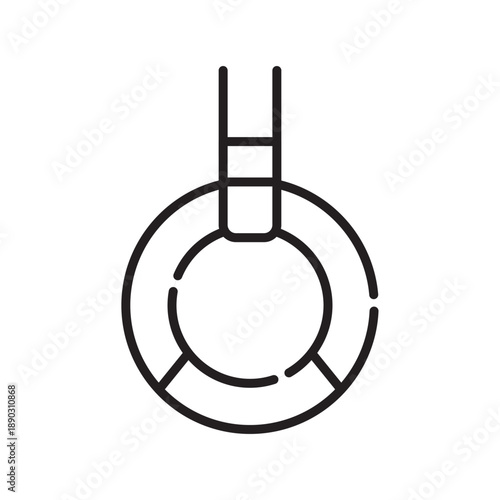 crossfit ring black glyph icon.