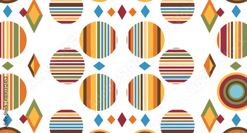 Colorful geometric diamond shapes pattern seamless background vector illustration flat design