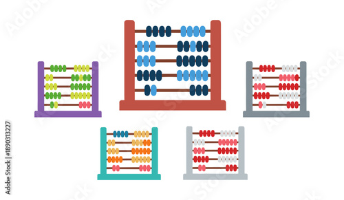 Colorful abacus set for counting and learning math