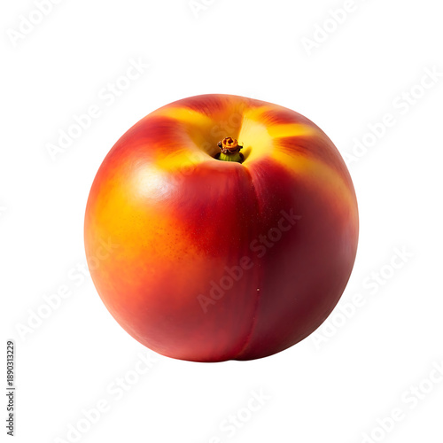 Ripe Nectarine with Vibrant Red and Yellow Hues fruit isolated on Transparent Background