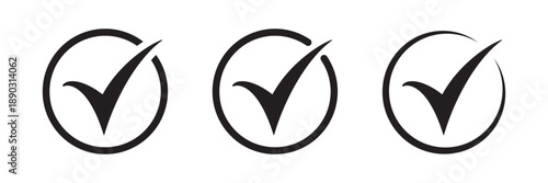 Check Mark Tick Icon Set for Approval, Confirmation, Validation, Success and UI Design