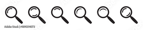 Search, Find and Explore Magnifying Glass Icon Set for Navigation and User Interface Design
