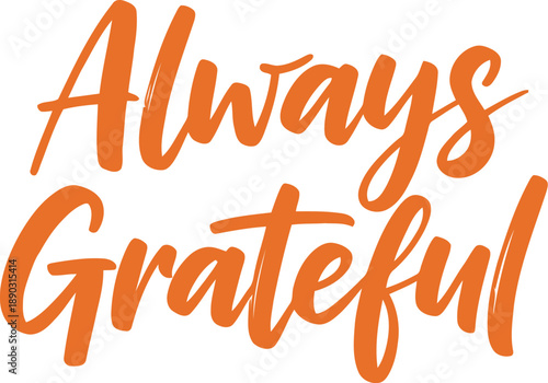 Chinese New Year Grateful Calligraphy Typography, Festive Orange Handwritten Lettering for Lunar Celebration