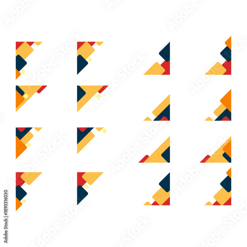 Free Download Abstract geometric corner elements with diagonal shapes - GFXLoad