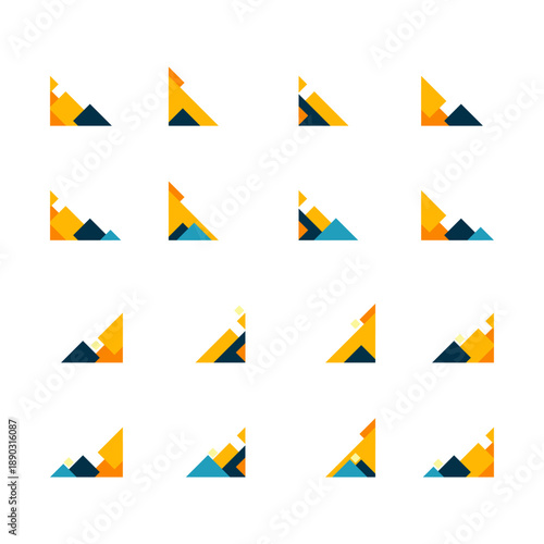 Free Download Abstract geometric corner elements with diagonal shapes - GFXLoad