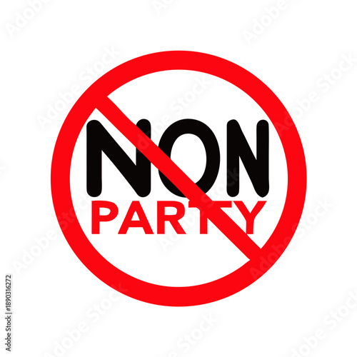 Forbidden sign png symbol, no party, transparent background
