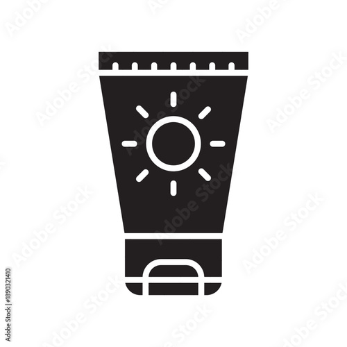 sunscreen black glyph icon.