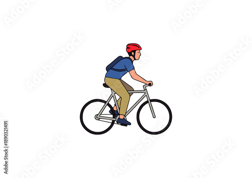 A vibrant illustration depicting an energetic individual cycling on a modern bicycle, embodying healthy living, sustainable urban mobility, and active recreational pursuits