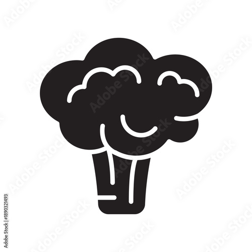 broccoli black line icon.