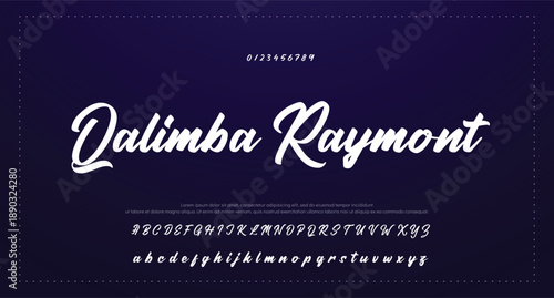 Signature Font Uppercase Lowercase And Number. Script Font Calligraphy Logotype elegant Font Type Font lettering handwritten. vector illustration