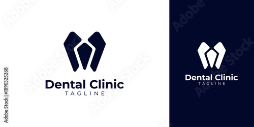 Geometric Tooth Logo for Dental Clinic Vector Design