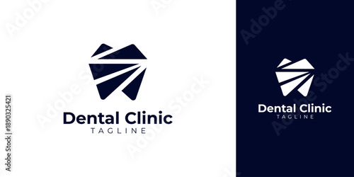 Geometric Tooth Logo for Dental Clinic Vector Design