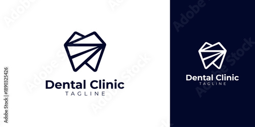 Geometric Tooth Logo for Dental Clinic Vector Design