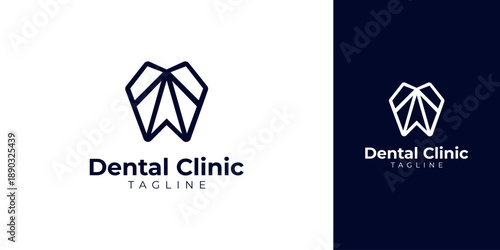 Geometric Tooth Logo for Dental Clinic Vector Design