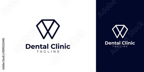 Geometric Tooth Logo for Dental Clinic Vector Design