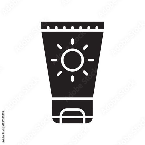 sunscreen black glyph icon.