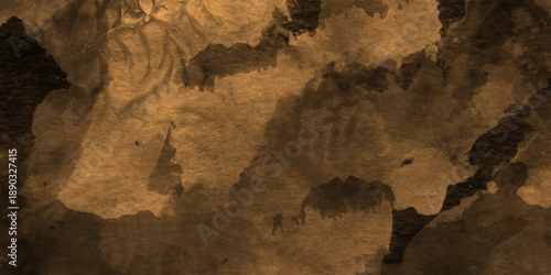 Watercolor background with abstract brown texture, soft paint with nature inspired peach tones for modern design,  soft light watercolor washes in shades of beige and pale brown.