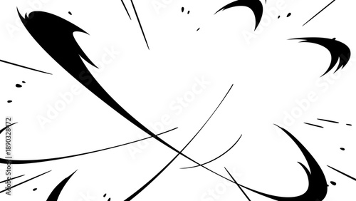 周囲に広がるエフェクトの背景イラスト_シルエット_16:9