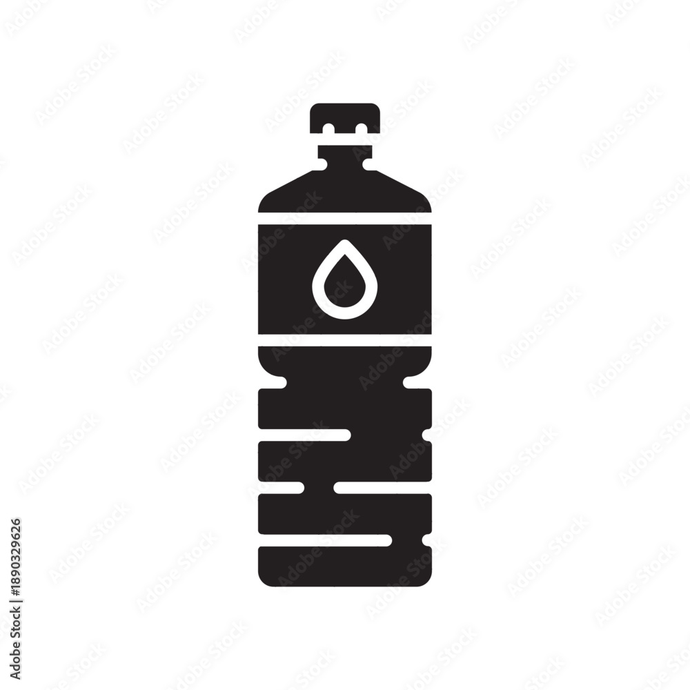 Obraz premium water bottle black glyph icon.