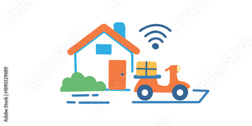 modern food delivery online ordering service concept