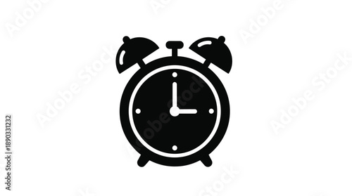 Simple black alarm clock design with a striking silhouette