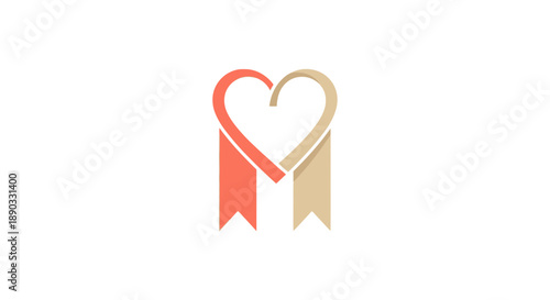 Interconnected hearts symbolizing love and unity in a minimalist design.