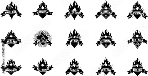 Mystic Tattoo Design Sacred Symbols Black Silhouette