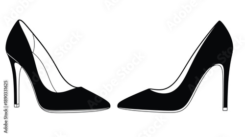 Elegant black high heels displayed in a striking silhouette
