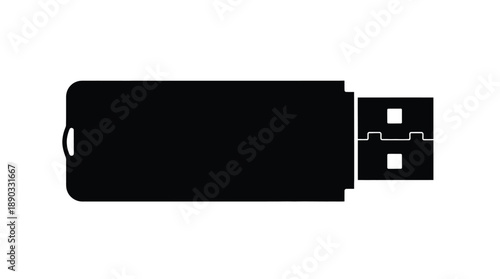 Simple black usb flash drive icon modern design silhouette