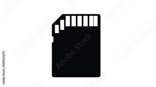 Black sd card graphic representation a minimalist silhouette