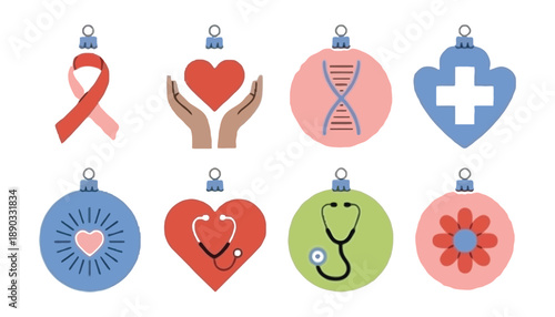 A collection of medical and health related icons and symbols