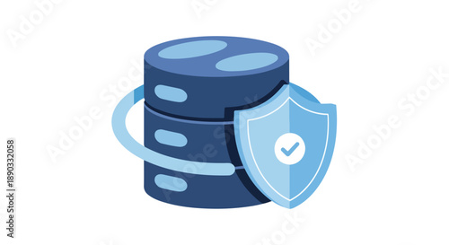 Modern illustration representing a secure database server, highlighting robust data protection, privacy, and digital integrity for information management and network security
