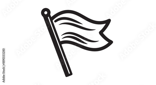 A flag waving on a pole, symbolizing freedom and national pride in a public setting illustration