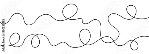 continuous line drawing with curvy waves