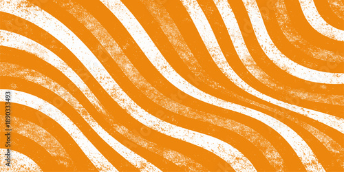 Abstract orange background with tiger skin pattern and black wildlife stripes creating a wild nature safari design texture