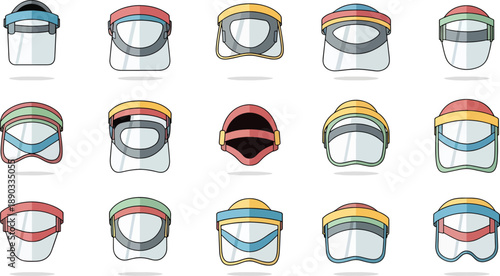 visors array varied colors