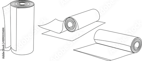 Technical drawing of cylindrical objects with flat components