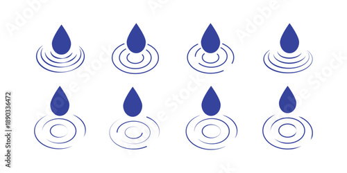 Water drop icon with editable stroke, outline and solid styles. Vector icon for liquid, water and nature.