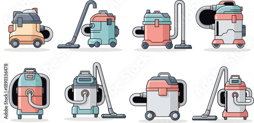 vacuum cleaners lined up
