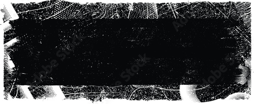 Splatter Paint Texture . Distress Grunge background . Scratch, Grain, Noise rectangle stamp . Black Spray Blot of Ink.Place illustration Over any Object to Create Grungy Effect .abstract vector.
