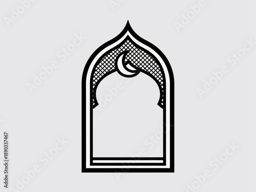 Islamic Archway with Crescent Moon Symbol.