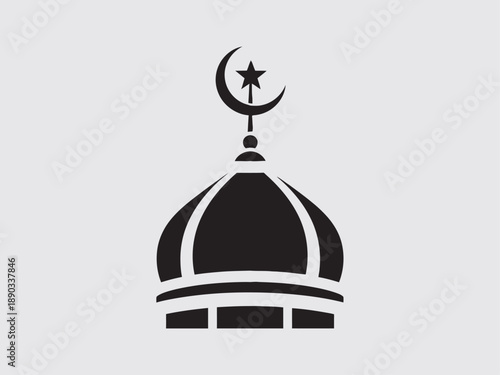 Islamic Mosque Dome Icon Symbol.