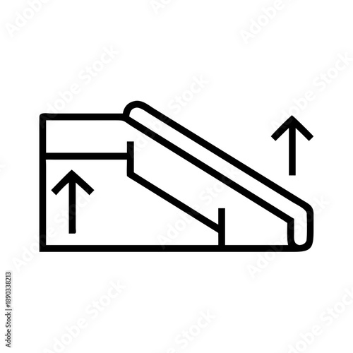 Simple black and white ramp access icon
