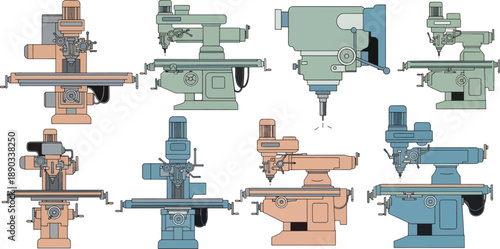 Machines array of milling and drilling tools