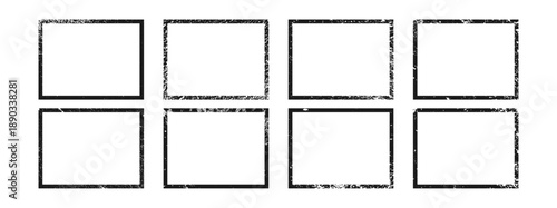 Set of grunge borders in rectangle form
