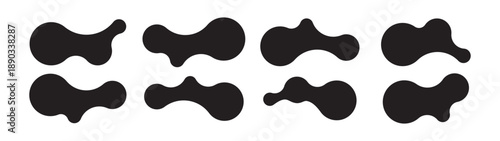 Set of abstract metaball shapes
