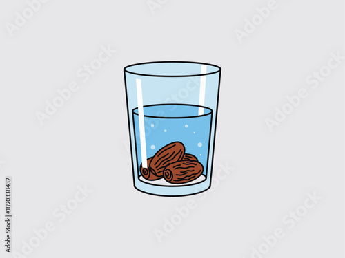 Glass Container with Dates and Water.