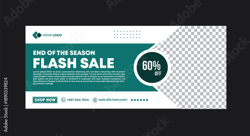 End of the Season Flash Sale banner template with discount offer